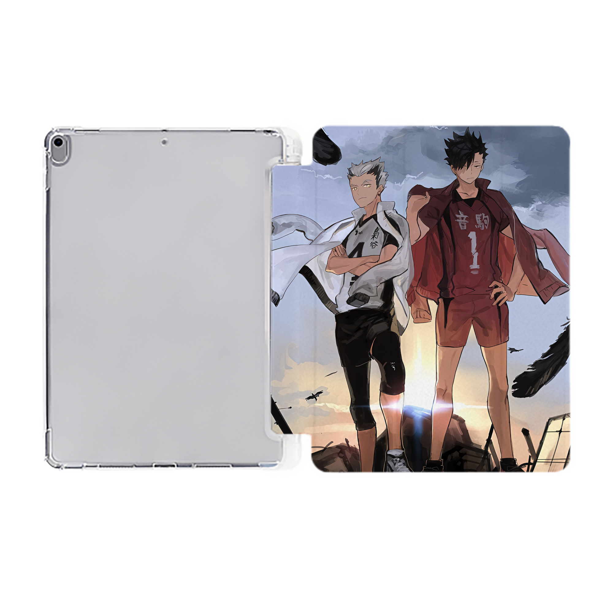 （画像用） ハイキュー!! Haikyu!! IPad ケース ペン収納付き 三つ折りスタンド PUレザー×シリコン 対応機種9.5/10.5/10.9インチ